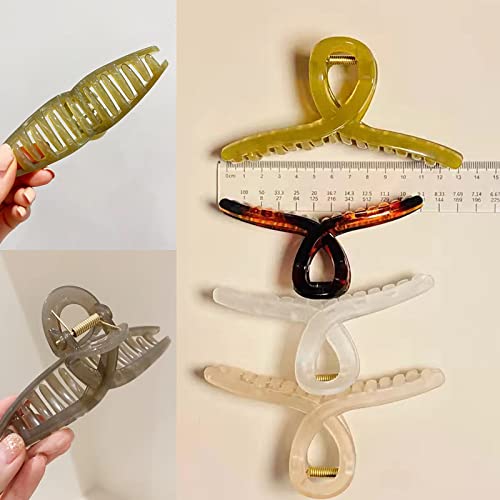 Big Jelly Claw Clips for Thick Hair - 5.1" Butterfly Clips