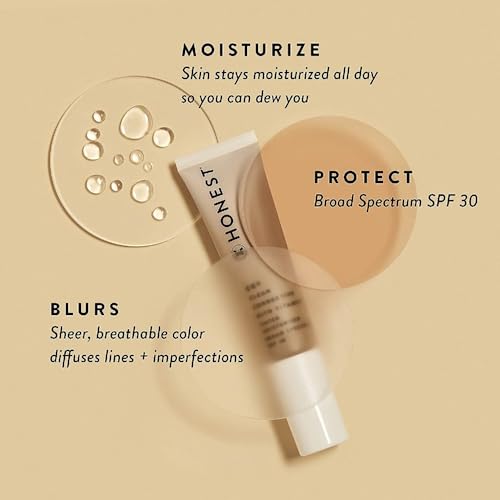 Honest Beauty CCC Clean Corrective with Vitamin C Tinted Moisturizer | Mineral SPF 30 | Vegan + Cruelty Free | Dune Light Medium, 1 fl oz