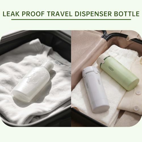 KreqiuCre 4 in 1 TSA 30ml Travel Dispenser Set—Green, Leak-Proof Pump Bottles