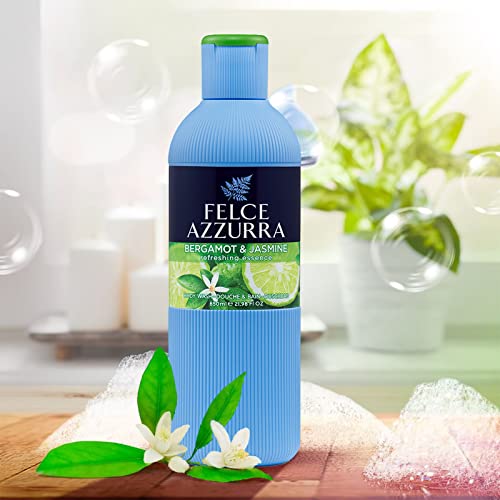 Paglieri: "Fresco" Bath & Shower with Bergamot and Cedar Scent, "Felce Azzurra" Line - 21.98 Fluid Ounces (650ml) [ Italian Import ]