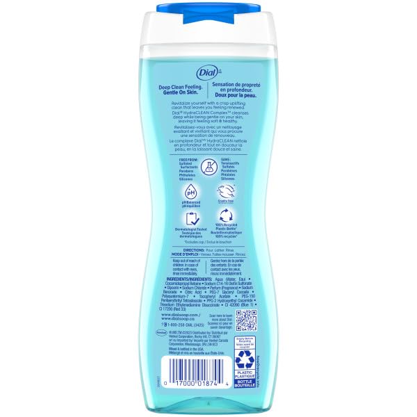 Dial Body Wash, Refresh & Renew Spring Water, 16 fl oz, Pack of 6