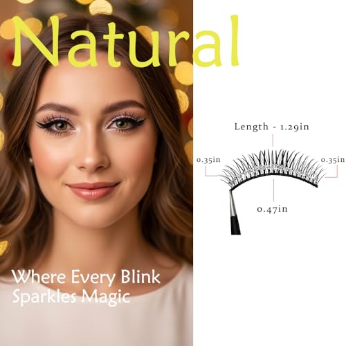 Sparkly Glitter Sequins False Eyelashes Clusters - 5 Pairs Silver