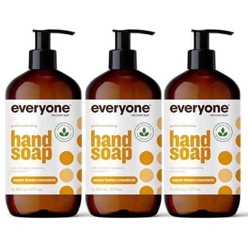 Everyone Liquid Hand Soap Meyer Lemon & Mandarin 12.75 oz 3-Pack - Eco-Friendly, Hypoallergenic