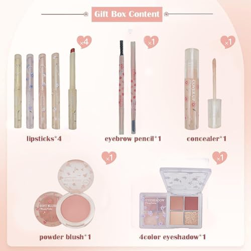 8-Piece Makeup Kit for Women - Lipstick, Eyeshadow & Blush Set