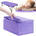 Purple Disposable Bed Sheets 100 Pcs 31x71 Inch Spa Massage Table Cover Breathable