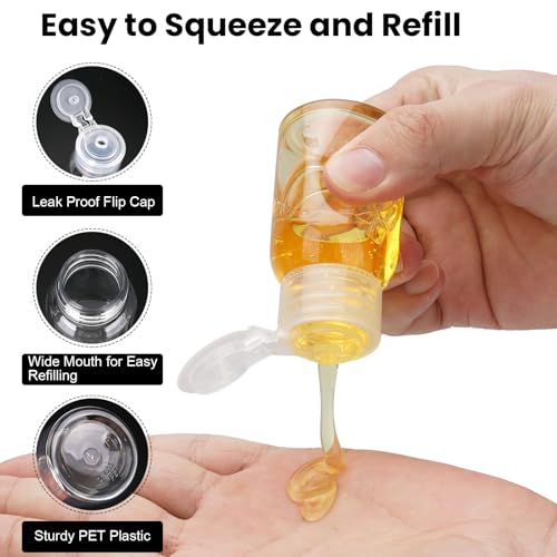 Travel Bottles 2.2oz 6-Pack TSA Approved Leak Proof