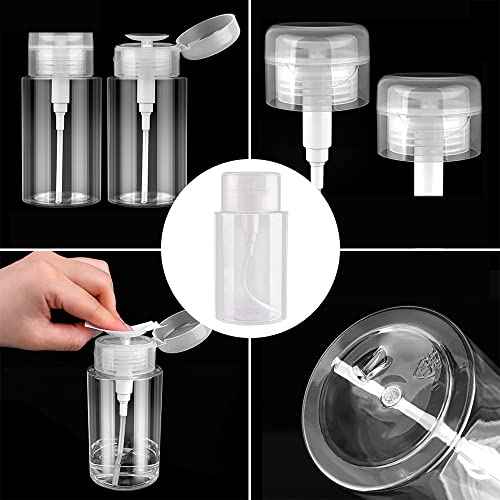 Nail Polish Gel Remover Tools Kit, Soak Off Cap Clip 10pcs, Dispenser Bottle, 600PCS Cotton Pads Handle Brushes Finger Separators(Black-Set)