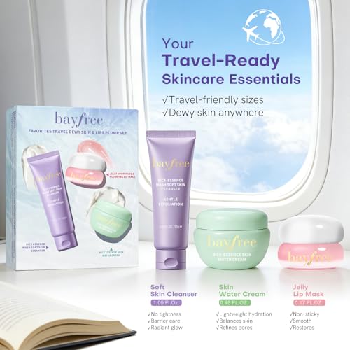 Travel Hydrating Skincare Set with Rice Essence & Lip Mask