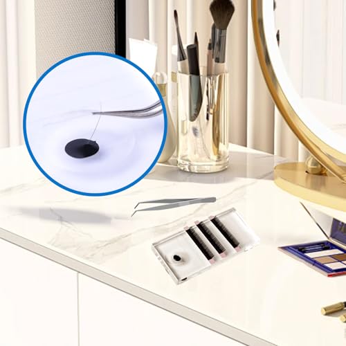 Incauca 2-in-1 Crystal Glass Lash Tray with Glue Holder (2 Pack)