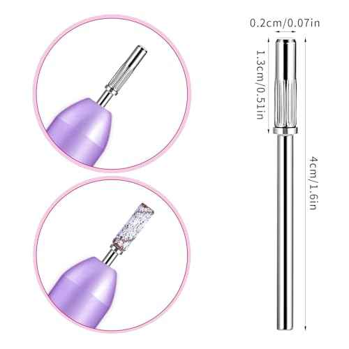 6 Pcs Mandrel Nail Drill Bits, 3.1 MM Mini 3/32 Shank, Mandrel Bits for Small Sanding Bands, Acrylic Nails Manicure Pedicure Tool
