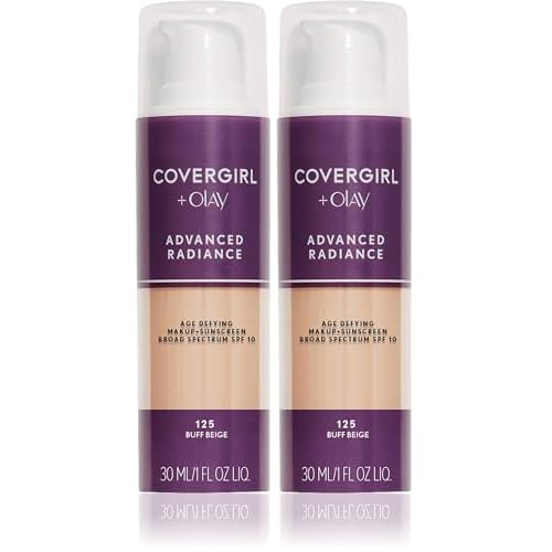 COVERGIRL Advanced Radiance Age-Defying Foundation Makeup, Buff Beige, 1 oz (Packaging May Vary) (Pack of 2)
