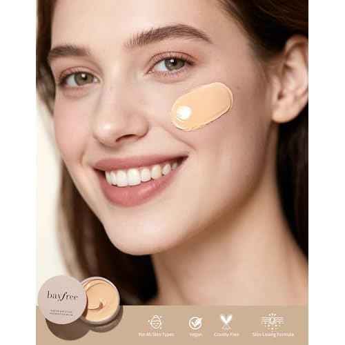bayfree Tinted Moisture Foundation Balm, All-Day Wear Full Coverage Foundation, Hydrating & Weightless, Sweatproof & Humidity-Resistant, Buildable Natural Finish, Vegan Korean Makeup