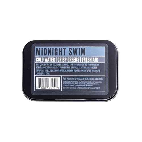 Duke Cannon Solid Cologne Bourbon & Midnight Swim, Portable Concentrated Cologne Balm, Travel-Friendly, 1.5 oz. 2-Pack