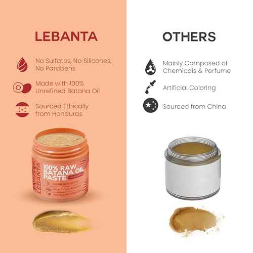 Raw Batana Oil for Hair Growth - 100% Pure, Organic 4oz Batana from Honduras for Thick and Strong Natural Hair - Dr. Sebi Unrefined Cold Pressed Cosmetic Scalp Mask Gifts for Women (1 Pack)