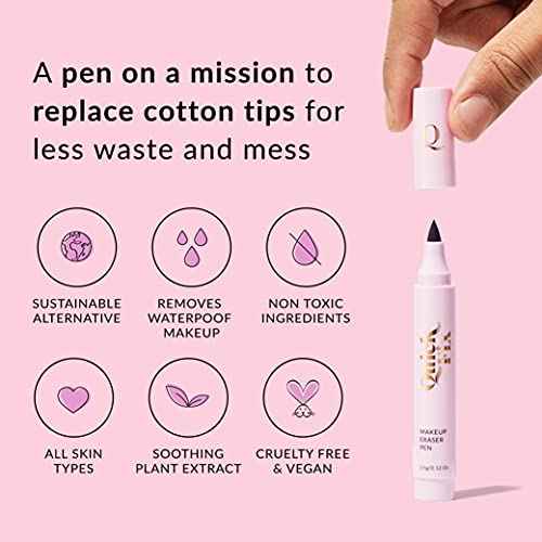THE QUICK FLICK Reusable Waterproof Makeup Remover Pen - Quick Fix Makeup Eraser Pen for Smudged Eyeliner, Mascara, Brows - Instant Lipstick Remover - Travel Friendly, On-the-Go Touch-Ups, Easy to Use