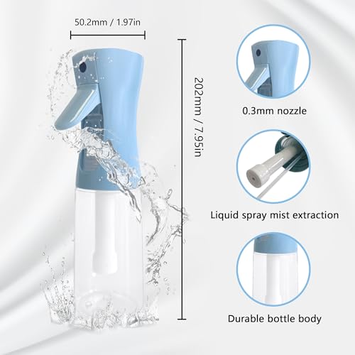 Continuous Ultra Fine Mist Spray Bottle for Hair & Plants - 200ml