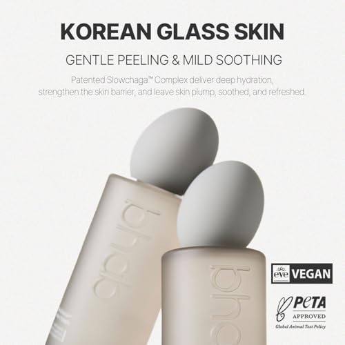 BHAB SLOWCHAGA PHA Toner with Gluconolactone Panthenol Niacinamide Wintergreen Glutathione for Hydration Mild Soothing & Gentle Peeling Korean Glass Skin Care 5.07 fl.oz(150ml)