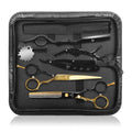 Ethyxe 2-Piece Black & Gold Professional Hair Cutting Scissors Set - 6.5 Inch