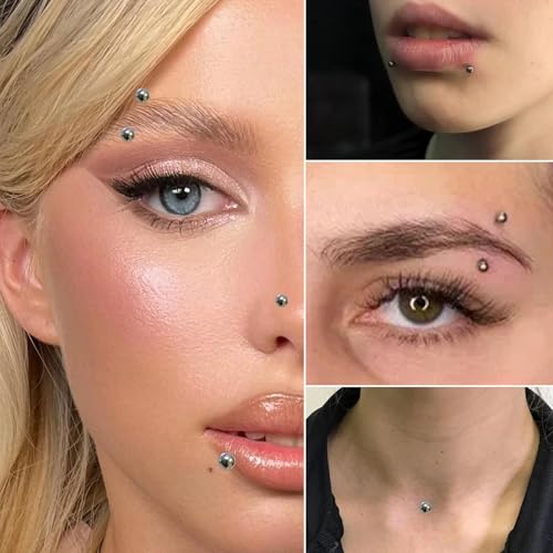 Face Gems Fake Piercings Stickers - 9 Sheets, 4 Sizes