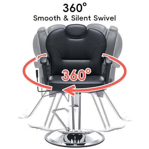 Barber Chair Heavy Duty Hydraulic Pump Salon Chair Black