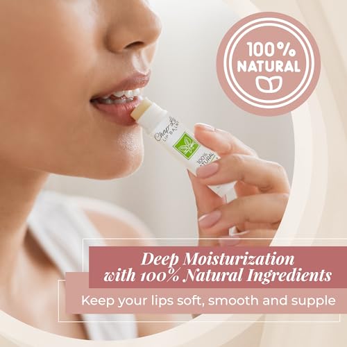 100% Natural Lip Balm Set - Hydrating and Moisturizing Beeswax Natural 4 Flavor Assortment - Lip Moisturizer for Dry Lips - Cocoa Butter - Petroleum Free Pack of 8