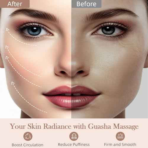 BESKAR Gua Sha Facial Tools, Stainless Steel Guasha Massage Sticks for Jawline Sculpting, Tighten Face Skin and Reduce Wrinkles, Face Eyes Body Neck Massage Tool, Skin Care Gift