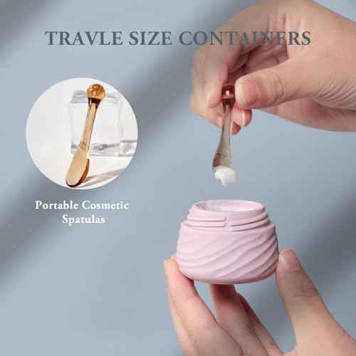 Travel Containers for Toiletries, Silicone Jars with Lid Eternal Moment, TSA Approved Travel Size Bottles with Clear Bag, Leak-proof Traveling Accessories Cosmetic for Lotion Face Body Cream (4 Pack)