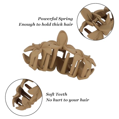 Hawaiian Plumeria Flower Claw Clips - 4 Pack Large Non-Slip Hair Clips