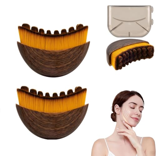 2025New Lymphatic Contour Face Brush, DLymphatic Drainage Massager for Face, Dry Brush, Chin & Jawline Sculpting, Ergonomically Designed to Fit The Skin Precisely and Relieve Fatigue (2pcs)