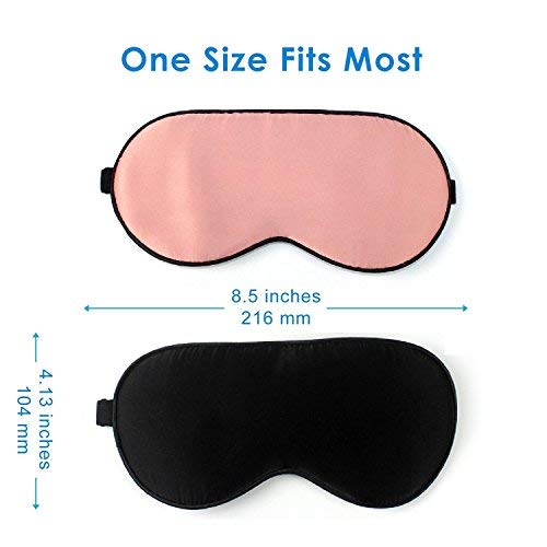 Silk Sleep Mask & Blindfold, Soft Eye Mask with Adjustable Head Strap, Deep Rest Eye Masks for Sleeping Night Eyeshade, Eye Cover for Travel, Shift Work & Meditation (Navy blue)