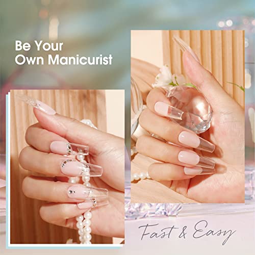 ROSALIND 60ml Clear Poly Nail Gel, Poly Extension Gel Nail Art Acrylic Extension, Clear Poly Nail Gel Tube Extension Spring Gel Nail Builder for Women as Easter Clear Poly Nail Gel