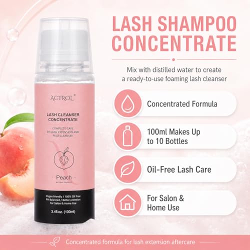 ACTROL Lash Shampoo Concentrate 100ml - Advanced Lash Extension Cleanser