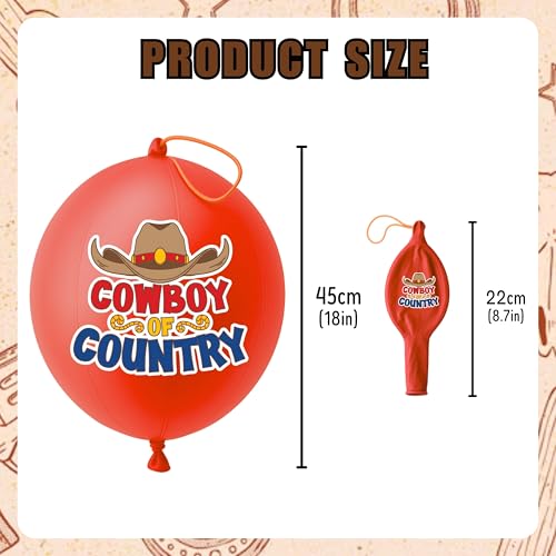 Cowboy Party Favors Set - 24 Punch Balloons & 48 Tattoos