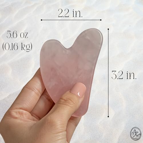 Mount Lai Rose Quartz Gua Sha Facial Tool ? The Stone of Graceful Radiance ? 100% Genuine Rose Quartz Stone Face Sculpting Tool for Lymphatic Drainage, Puffiness Reduction & Graceful Beauty