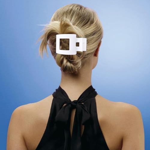 Velscrun Flat Hair Clips for Women Girls, Matte Lay Flat Claw Clips, Strong Hold Large Hair Clip for Thick or Thin Hair, French Duck Billed Hair Jaw Claw Clip, Non Slip Grip for Daily Styling Black