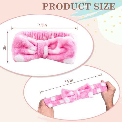9 Pcs Stocking Stuffers for Women Girls Teen, Spa Headband for Washing Face, Microfiber Makeup Headbands with Bow, Christmas Gifts and Party Favors, Soft Skin Care Hair Band for Teens