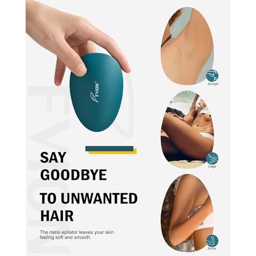 FVION Painless Glass Hair Eraser, Innovative Fine Grit Crystal Body Shaver for Smooth Skin, Effortless Hair Removal Tool (Green)