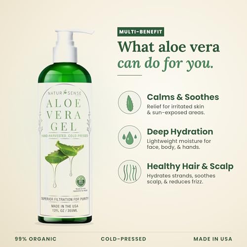 Organic Aloe Vera Gel for Face, Skin & Hair – 99% Cold-Pressed
