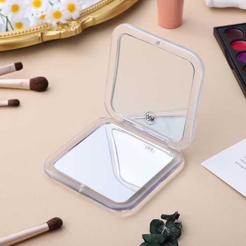 Compact Folding Travel Mirror with 2X Magnification for Purse