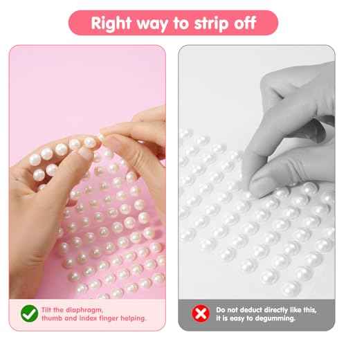 3701PCS Pearl Stickers Pearls for Crafting - Self Adhesive Pearls for Hair Face Makeup Eye Nail Crafts, Stick On Gems (White, Assorted Sizes)