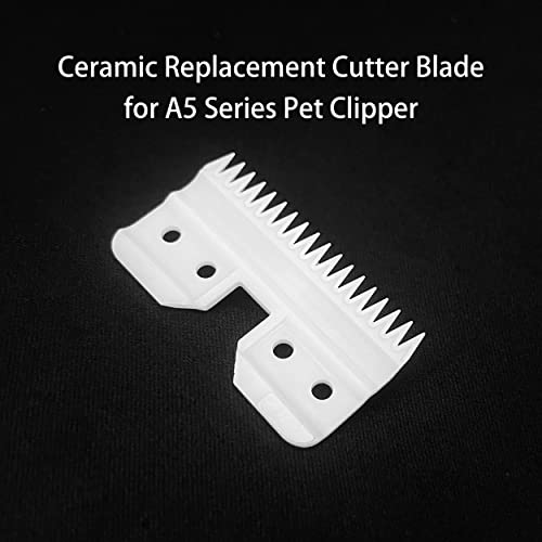 18 Teeth Ceramic Blade Compatible with Oster Fast Feed Clippers Replacement Blades for A5 Grooming Cutter Series, fit for Wahl KM Series, fit for Andis Blade Parts (3FC, 4FC, 5FC, 7FC, #9, #10), White