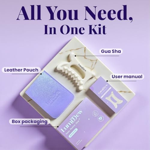 Ceramic Guasha Tool for Face & Body - Lymphatic Drainage Massager, Face Sculpting Tool, Jawline Shaper & Double Chin Reducer - Self Care Gifts