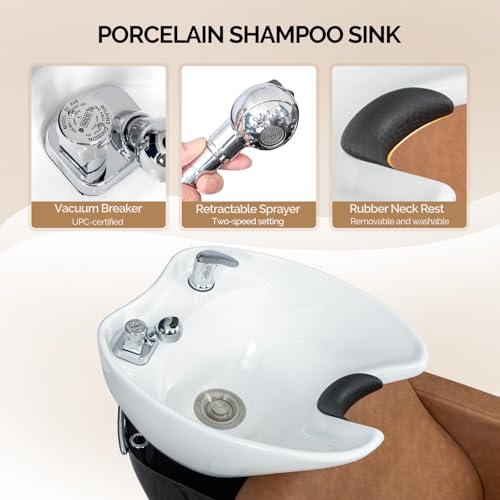 OmySalon Shampoo Chair & Bowl Backwash Unit for Salons