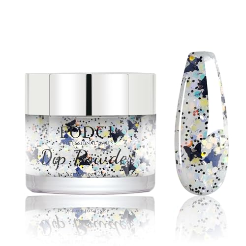 EODCI Butterfly Silver Glitter Nail Dip Powder - 1 oz DIY Manicure
