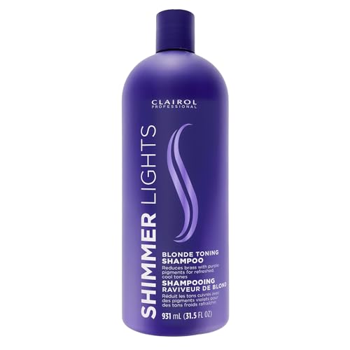 Clairol Professional Shimmer Lights Purple Shampoo| Neutralizes Brass & Yellow Tones | For Blonde, Silver, Gray & Highlighted Hair