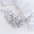 Silver Bridal Hair Comb with Rhinestones & Pearls