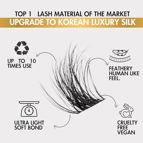 GAZELLE Dreamy 12mm Lash Clusters – Korean Silk Wispy