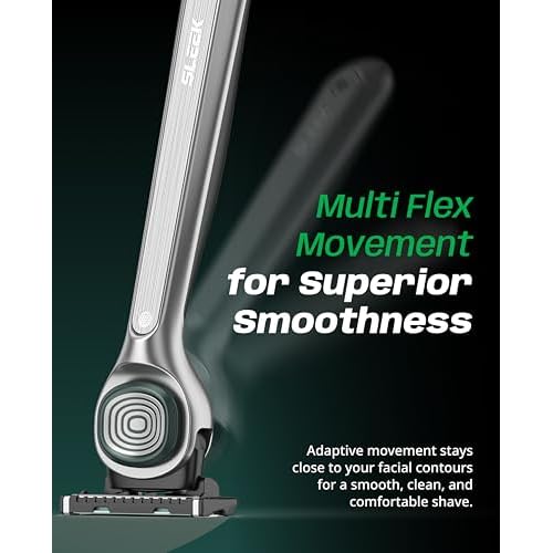 DORCO SLEEK - Six Blade Razor System with Multi-Flex technology Refill Set, Precision Shaving Razor Replacement Cartridge (12 pack)