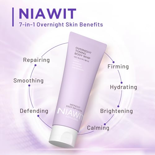 Overnight Toning Body Whip ? For Loose Crepey Skin on Arms, Thighs & Belly | Firming, Moisturizing & Anti-Wrinkle Night Cream to Improve Tone While You Sleep, All Skin Types