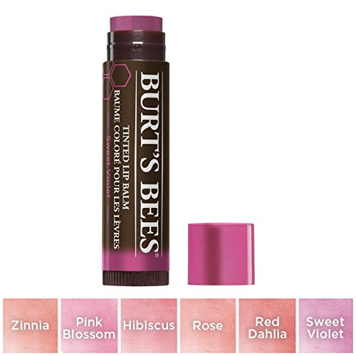 Burt's Bees 100% Natural Tinted Lip Balm, Sweet Violet with Shea Butter & Botanical Waxes - 1 Tube